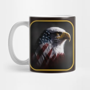 Patriotic American Flag Bald Eagle Mug